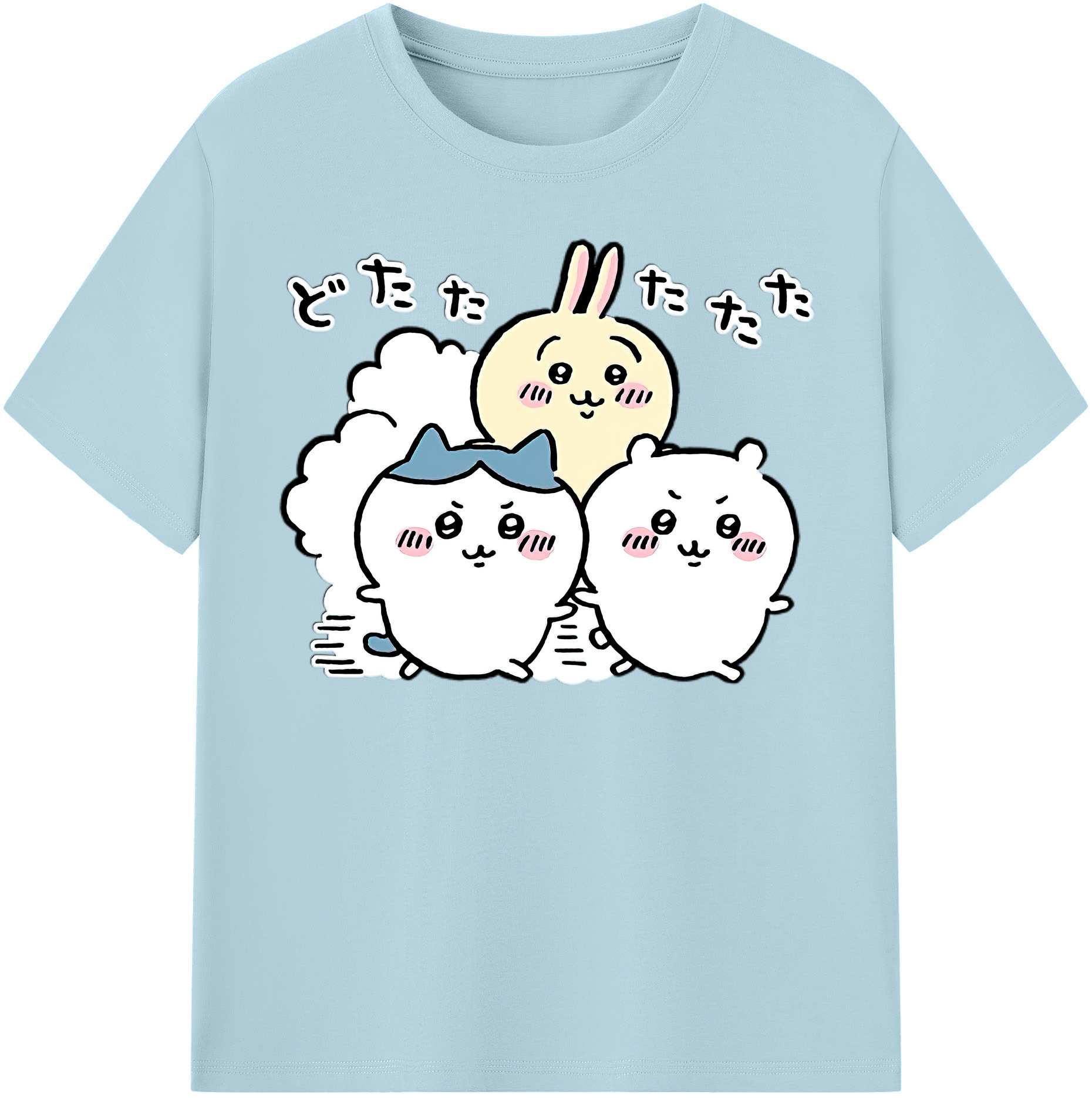 （画像用） ちいかわ ハチワレ Chii-kawa hachiware 綿100％半袖Tシャツ（フロントプリント）